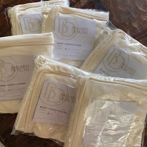 (6) Ballard Design Essential Cushion Covers